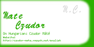 mate czudor business card