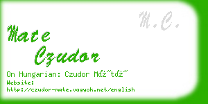 mate czudor business card